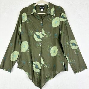 Vintage Connie's Moonlight Cotton Embroidered Top Size Large Applique Sequins